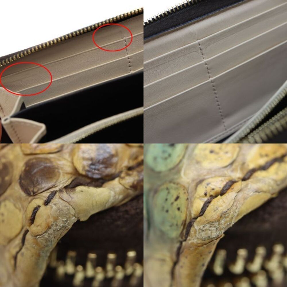 Gucci Python Zip Around Long Wallet Beige Brown - image 8